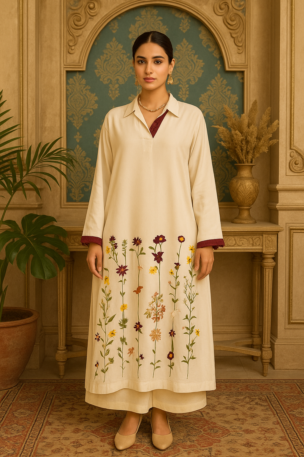 White Crepe Long Shirt