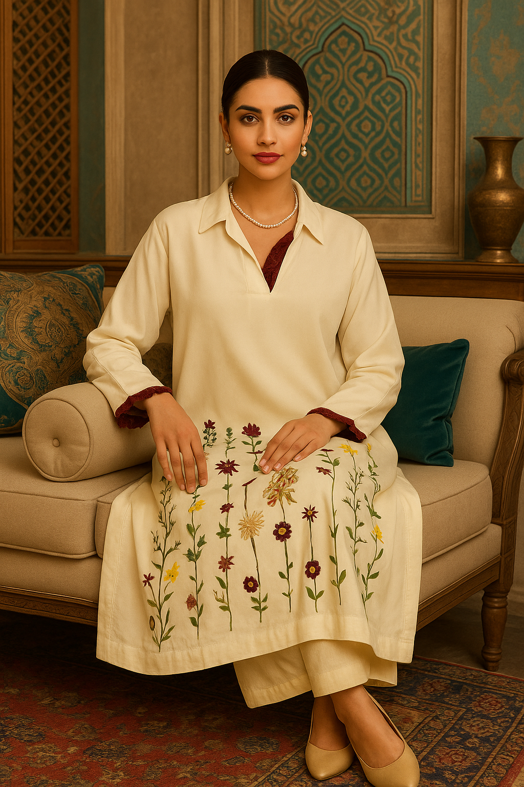 White Crepe Long Shirt