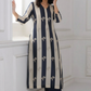 Formé – Ivory & Navy Silver Palm Cotton Silk Set