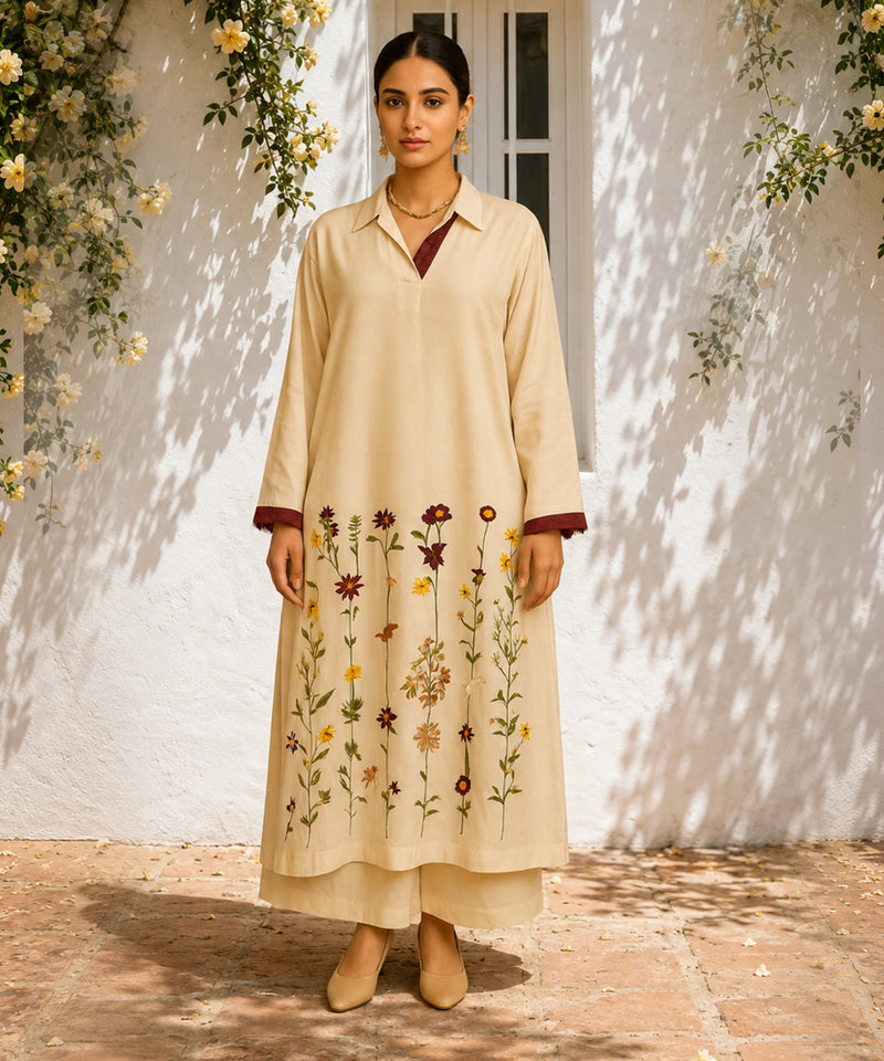 White Crepe Long Shirt