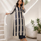 Formé – Ivory & Navy Silver Palm Cotton Silk Set