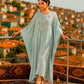 Ice Blue Silk Kaftan